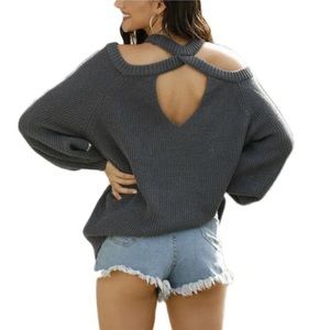 DIVORCE CLEARANCE-TAKING OFFERS Charcoal Slouchy Sweater
